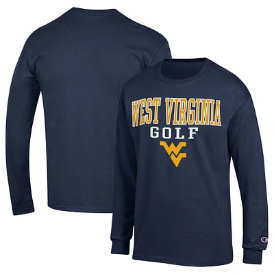 Men's Champion Navy West Virginia Mountaineers Long Sleeve T-Shirt