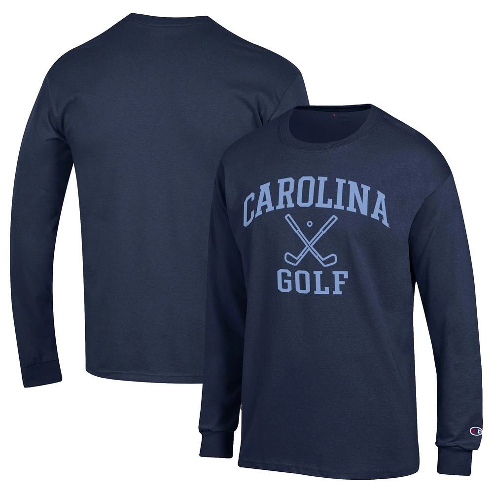 Men's Champion Navy North Carolina Tar Heels Long Sleeve T-Shirt
