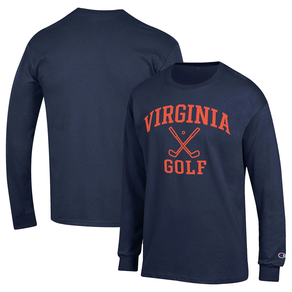 Men's Champion Navy Virginia Cavaliers Long Sleeve T-Shirt