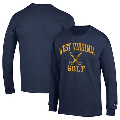 Men's Champion Navy West Virginia Mountaineers Long Sleeve T-Shirt