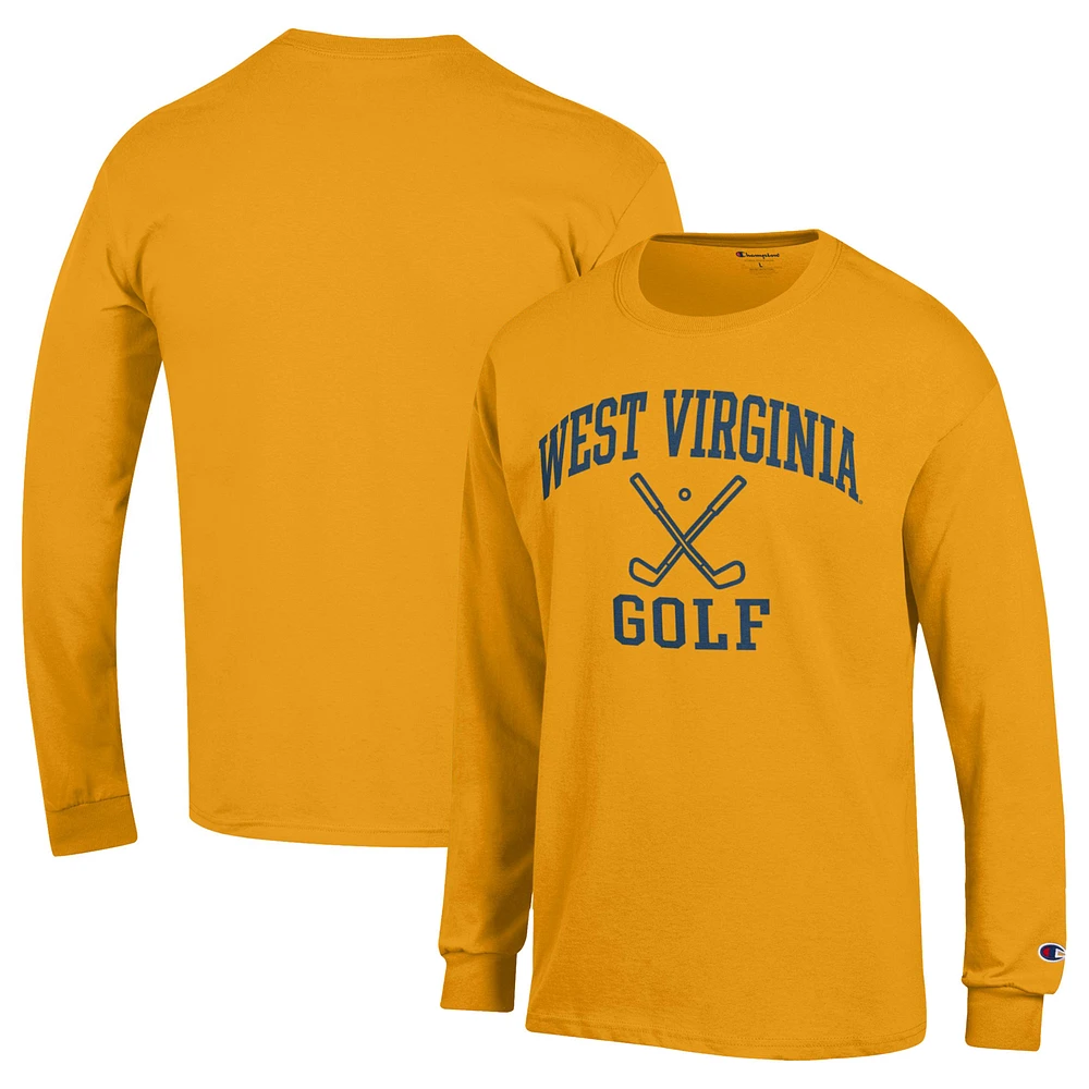 Men's Champion Gold West Virginia Mountaineers Long Sleeve T-Shirt
