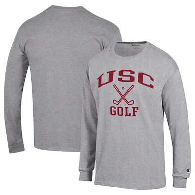 Men's Champion Gray USC Trojans Long Sleeve T-Shirt
