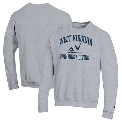 Men's Champion Gray West Virginia Mountaineers Powerblend Crewneck Sweatshirt