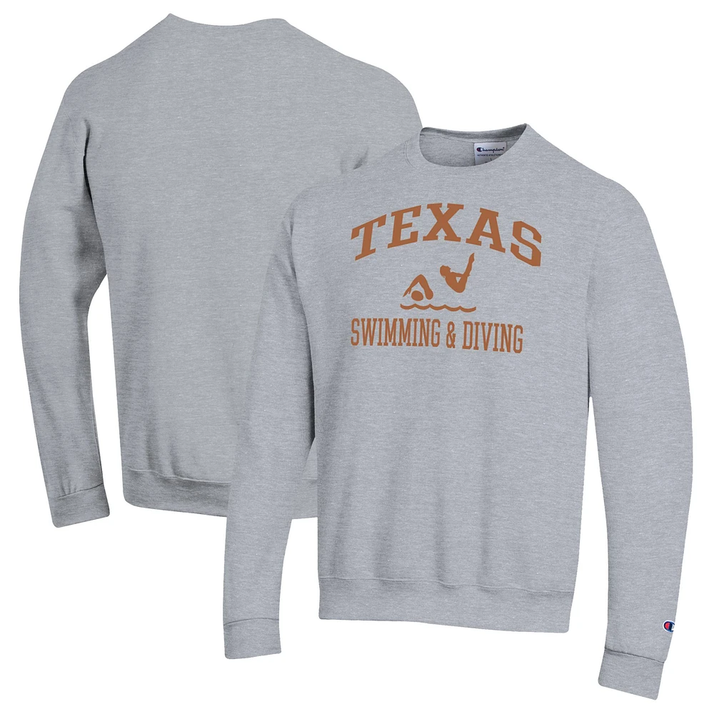Men's Champion Gray Texas Longhorns Powerblend Crewneck Sweatshirt