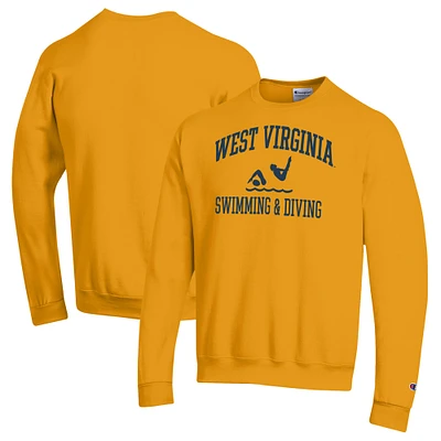 Men's Champion Gold West Virginia Mountaineers Powerblend Crewneck Sweatshirt