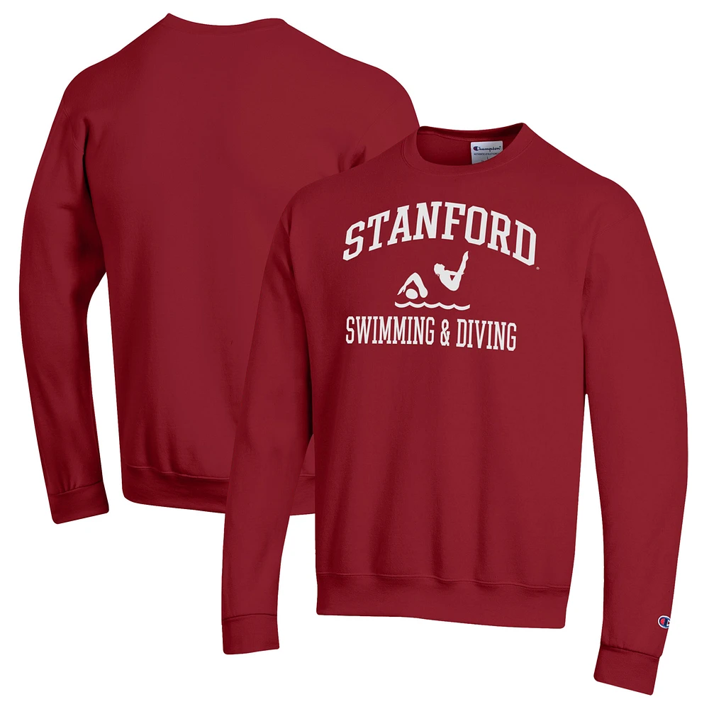 Men's Champion Cardinal Stanford Powerblend Crewneck Sweatshirt