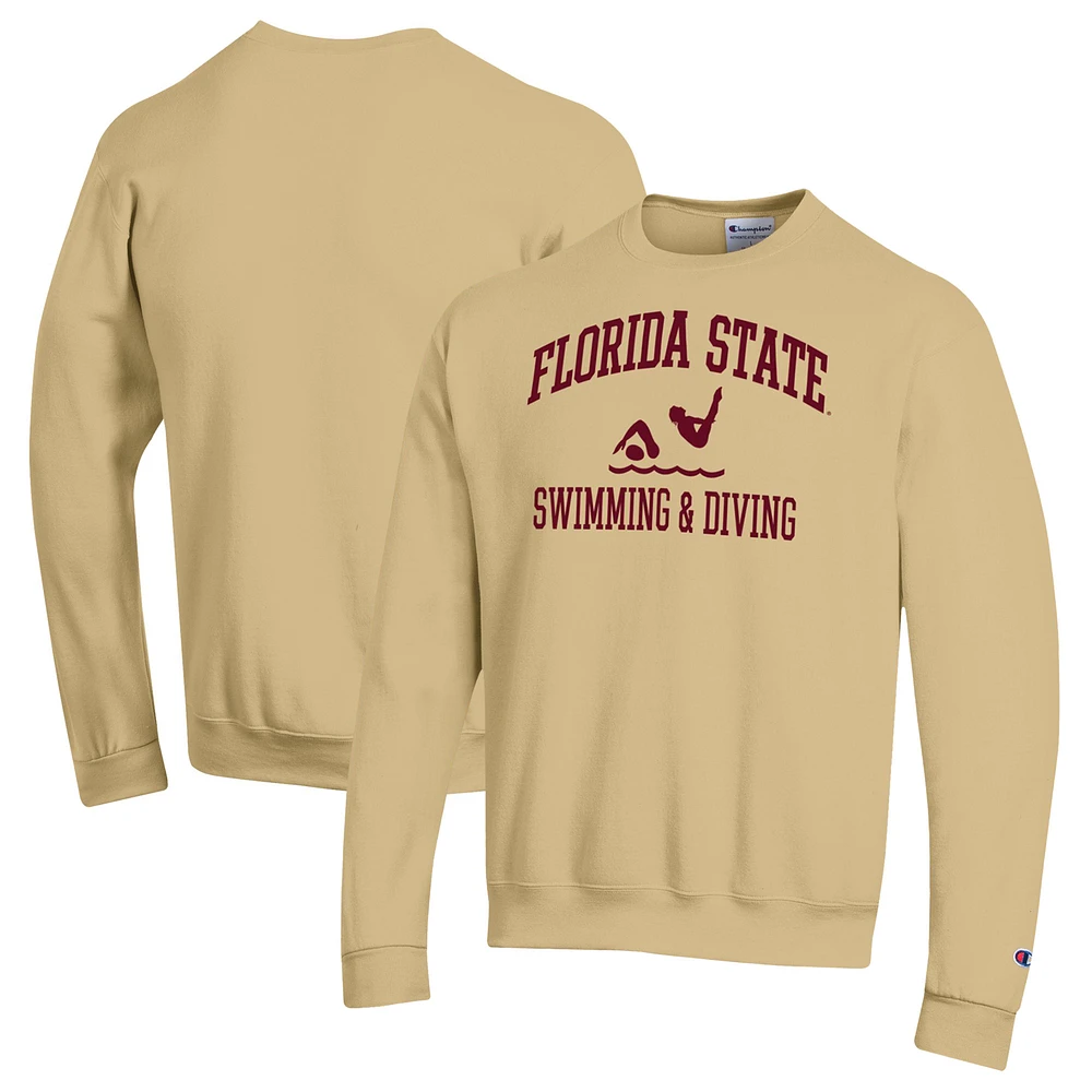 Men's Champion Gold Florida State Seminoles Powerblend Crewneck Sweatshirt