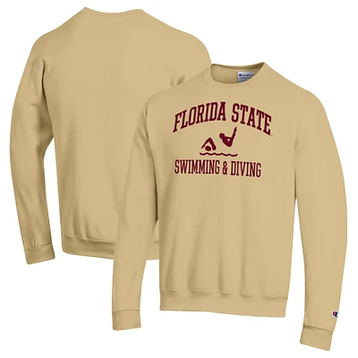 Men's Champion  Gold Florida State Seminoles Powerblend Crewneck Sweatshirt