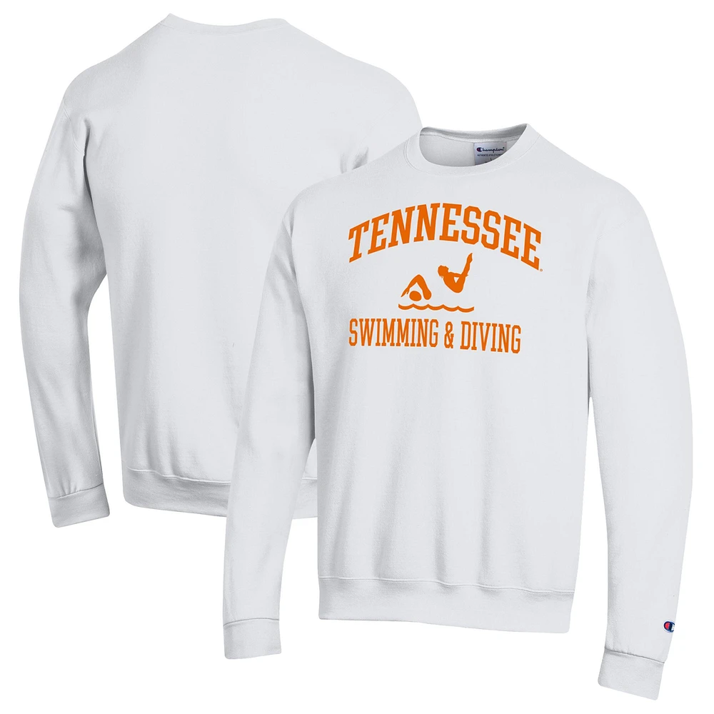 Men's Champion White Tennessee Volunteers Powerblend Crewneck Sweatshirt
