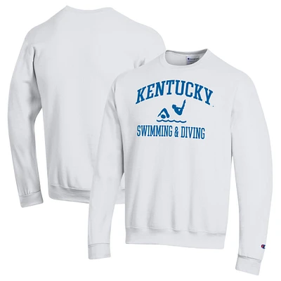 Men's Champion White Kentucky Wildcats Powerblend Crewneck Sweatshirt