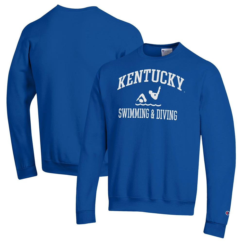 Men's Champion Royal Kentucky Wildcats Powerblend Crewneck Sweatshirt