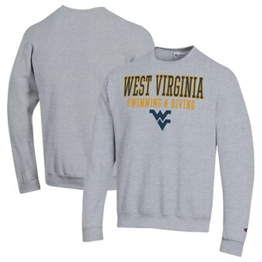 Men's Champion Gray West Virginia Mountaineers Powerblend Crewneck Sweatshirt