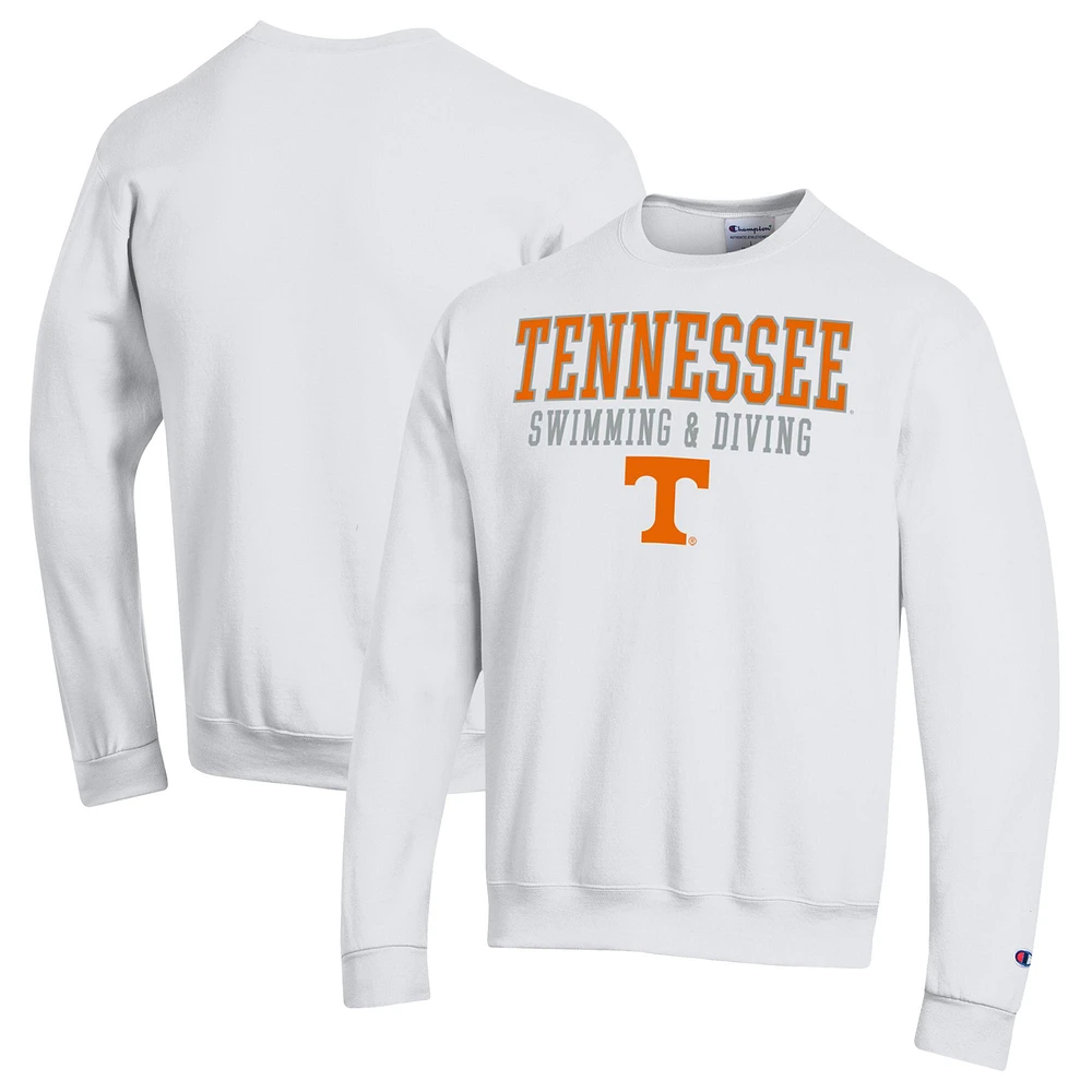 Men's Champion White Tennessee Volunteers Powerblend Crewneck Sweatshirt