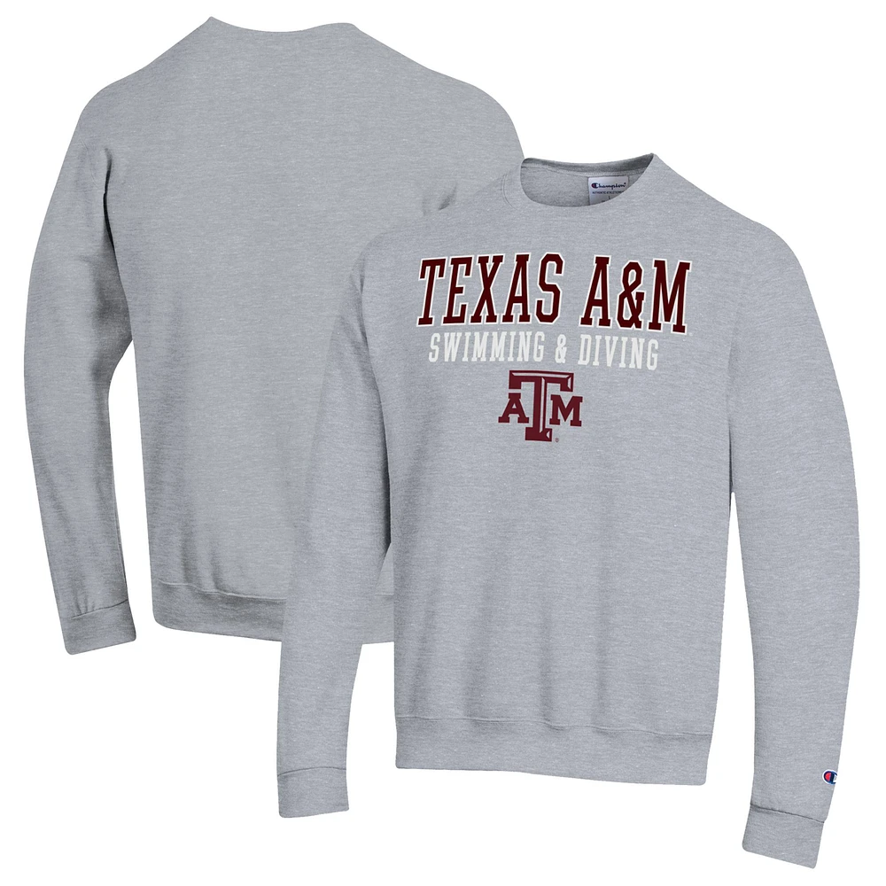 Men's Champion Gray Texas A&M Aggies Powerblend Crewneck Sweatshirt