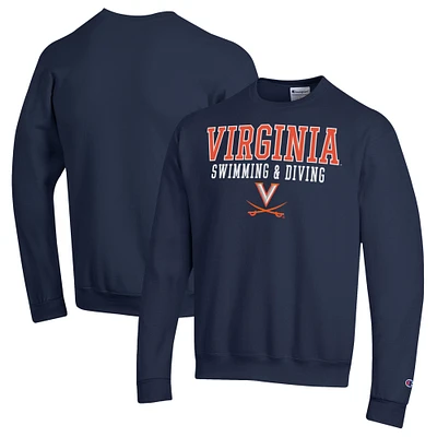 Men's Champion Navy Virginia Cavaliers Powerblend Crewneck Sweatshirt