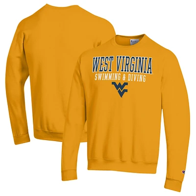 Men's Champion Gold West Virginia Mountaineers Powerblend Crewneck Sweatshirt