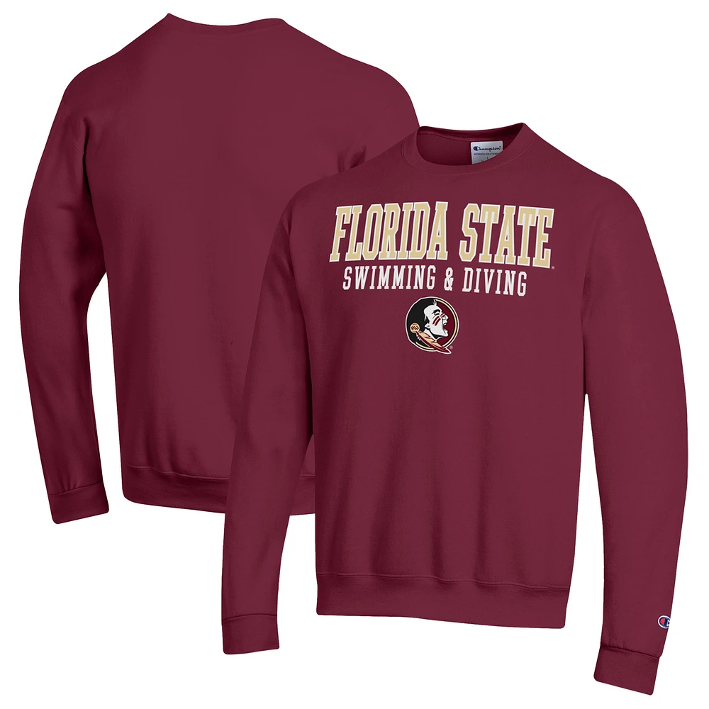 Men's Champion Garnet Florida State Seminoles Powerblend Crewneck Sweatshirt