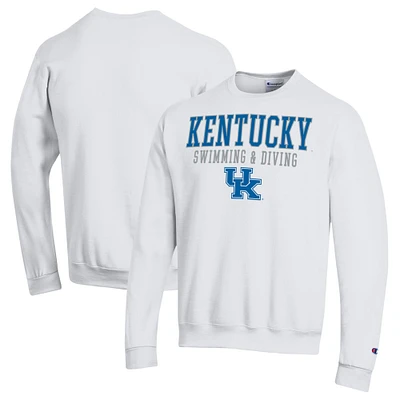 Men's Champion White Kentucky Wildcats Powerblend Crewneck Sweatshirt