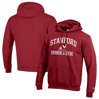 Men's Champion Cardinal Stanford Swim & Dive Icon Powerblend Pullover Hoodie