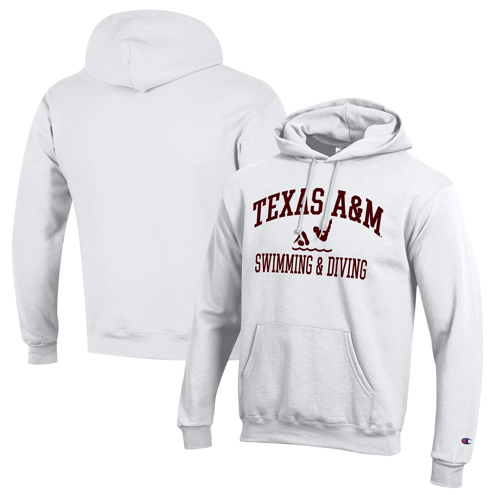 Men's Champion Texas A&M Aggies Swim & Dive Icon Powerblend Pullover Hoodie