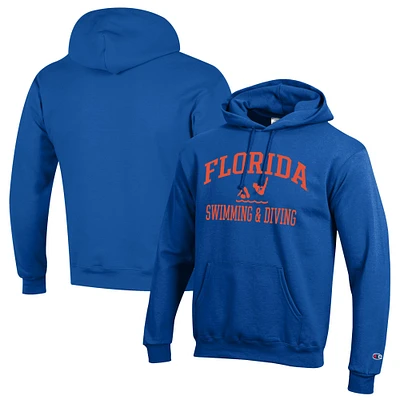 Men's Champion Royal Florida Gators Swim & Dive Icon Powerblend Pullover Hoodie
