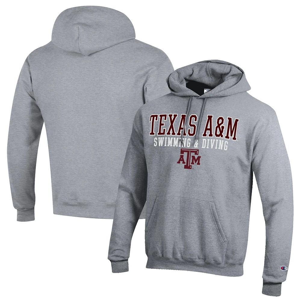 Men's Champion Texas A&M Aggies Stacked Swim & Dive Powerblend Pullover Hoodie