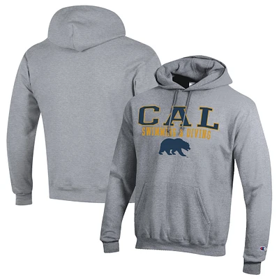 Men's Champion Gray Cal Bears Stacked Swim & Dive Powerblend Pullover Hoodie