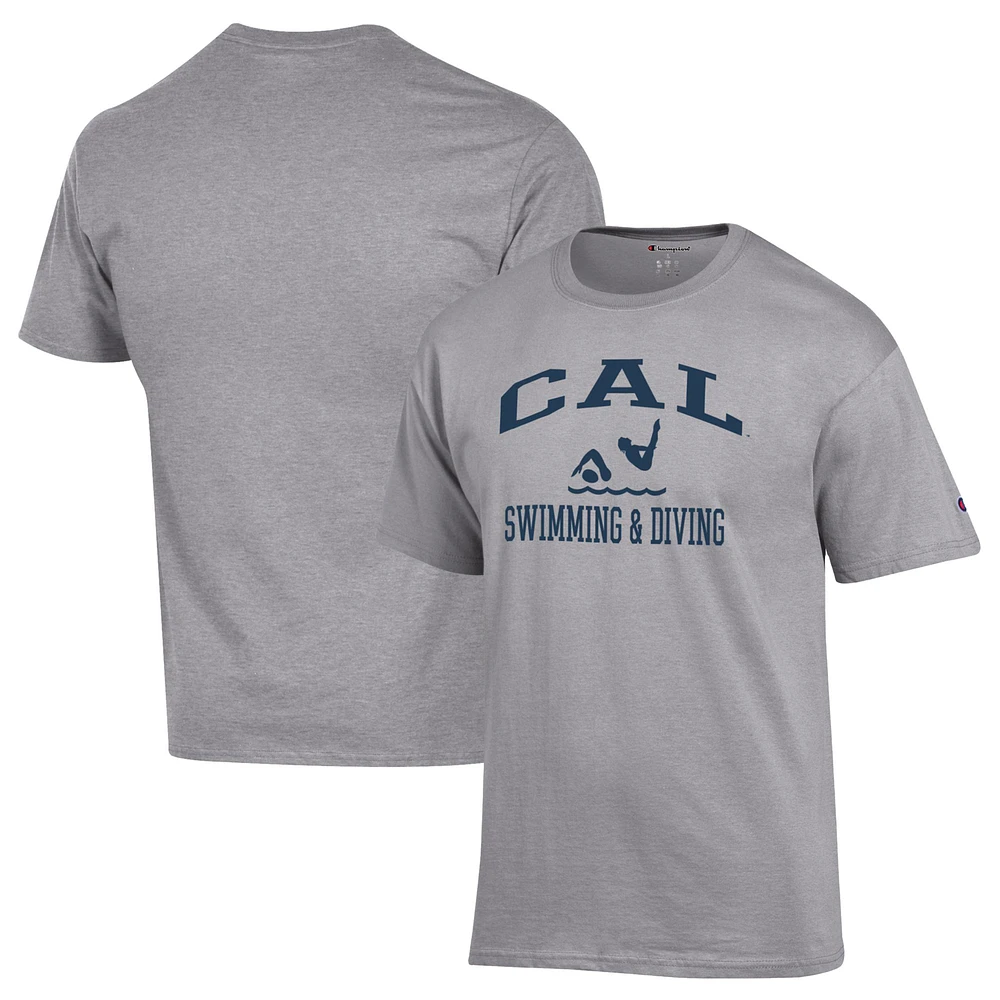 Men's Champion Gray Cal Bears Swim & Dive Icon T-Shirt