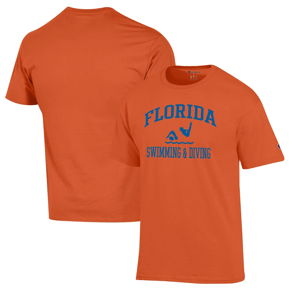 Men's Champion Orange Florida Gators Swim & Dive Icon T-Shirt