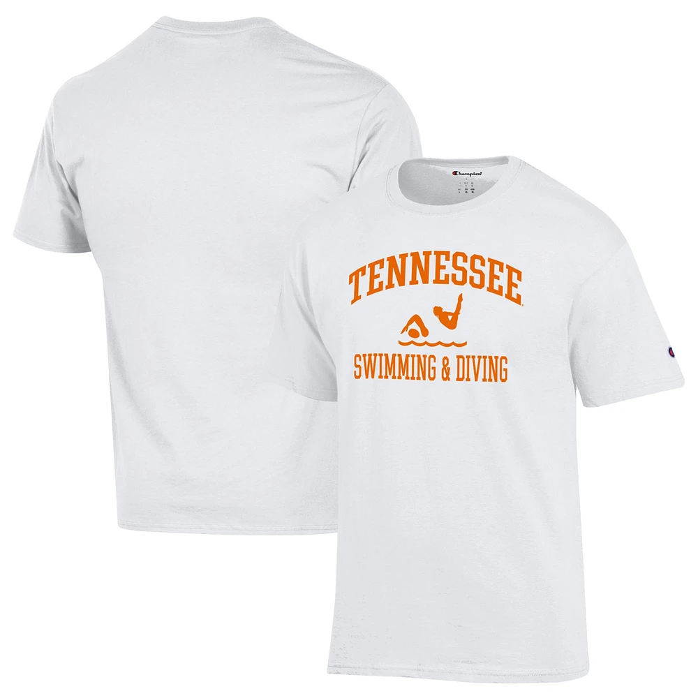 Men's Champion White Tennessee Volunteers Swim & Dive Icon T-Shirt