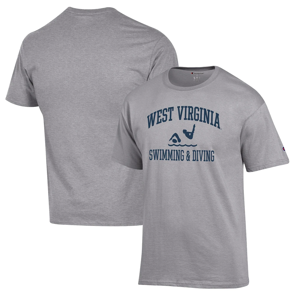 Men's Champion Gray West Virginia Mountaineers Swim & Dive Icon T-Shirt