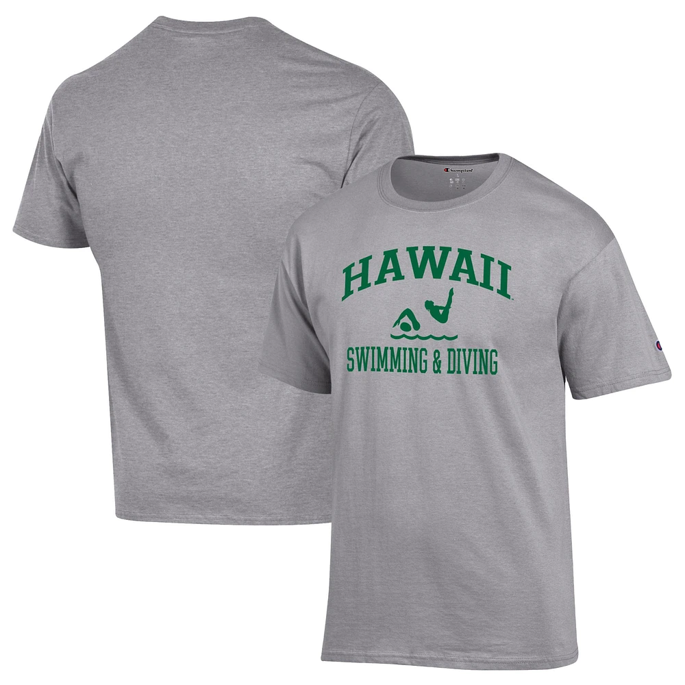 Men's Champion Hawaii Rainbow Warriors Swim & Dive Icon T-Shirt