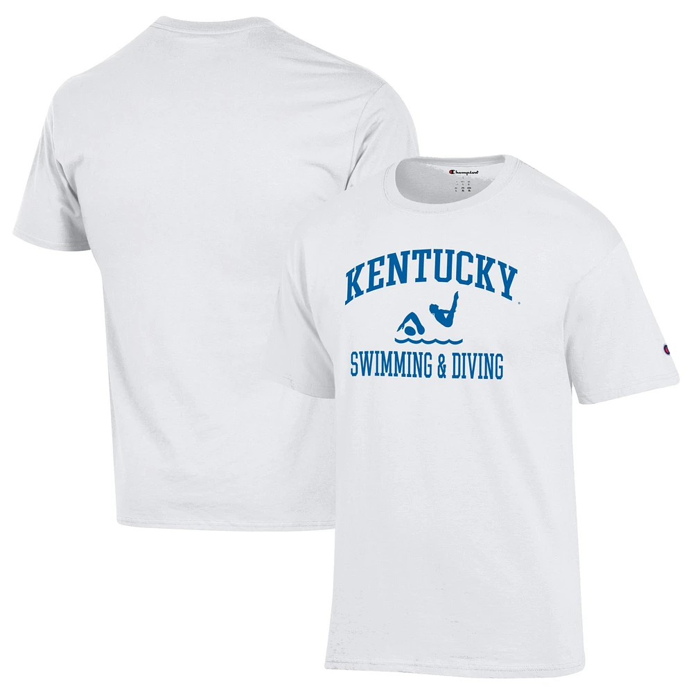 Men's Champion White Kentucky Wildcats Swim & Dive Icon T-Shirt