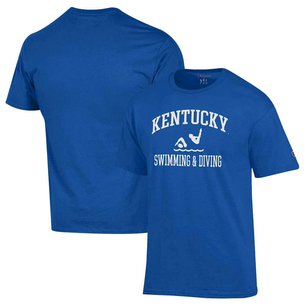 Men's Champion Royal Kentucky Wildcats Swim & Dive Icon T-Shirt