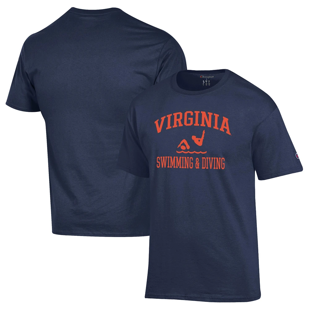 Men's Champion Navy Virginia Cavaliers Swim & Dive Icon T-Shirt