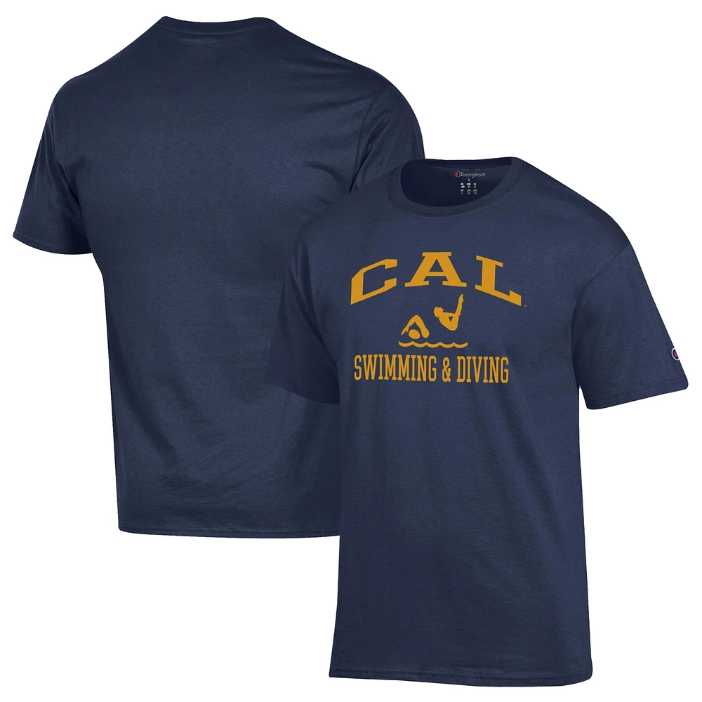 Men's Champion Navy Cal Bears Swim & Dive Icon T-Shirt