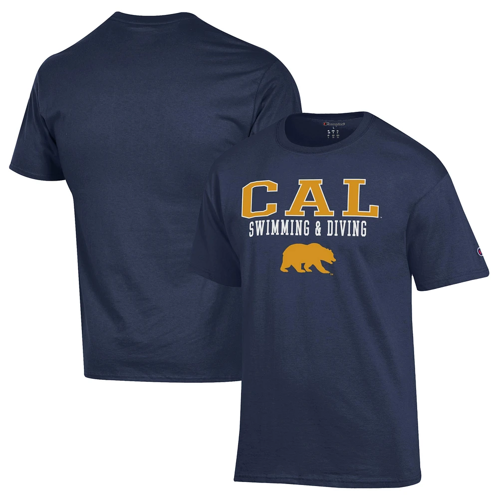 Men's Champion Navy Cal Bears Stacked Swim & Dive T-Shirt