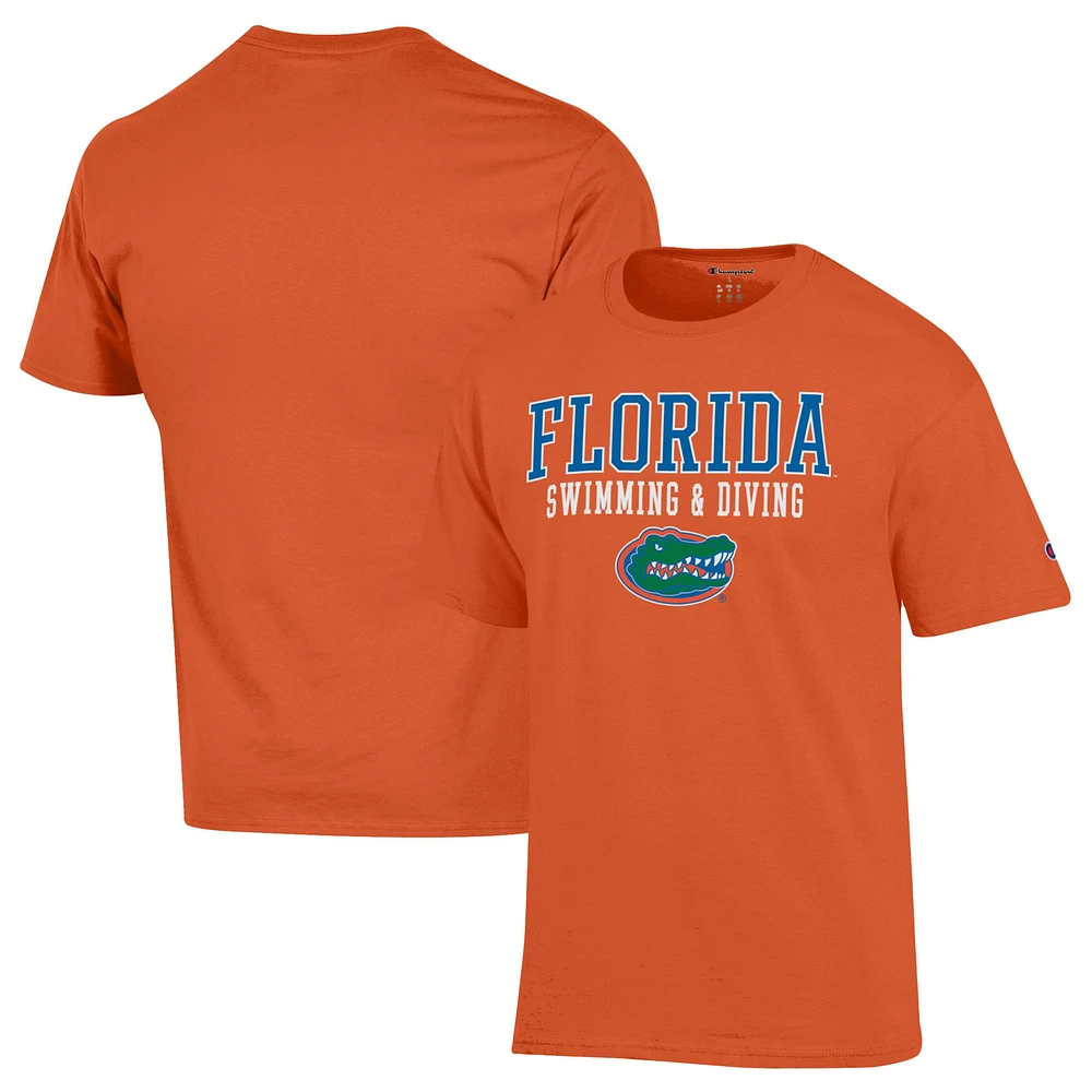 Men's Champion Orange Florida Gators Stacked Swim & Dive T-Shirt