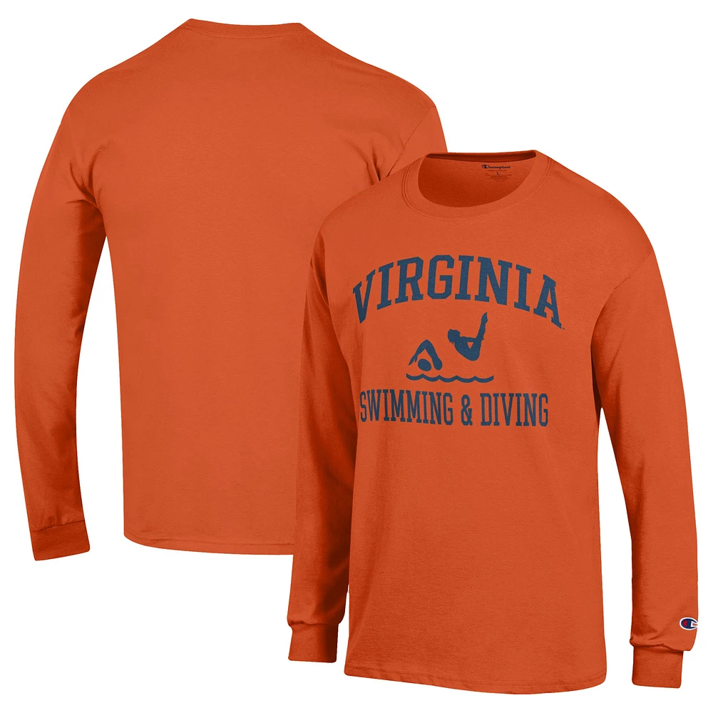 Men's Champion Virginia Cavaliers Icon Swim & Dive Long Sleeve T-Shirt