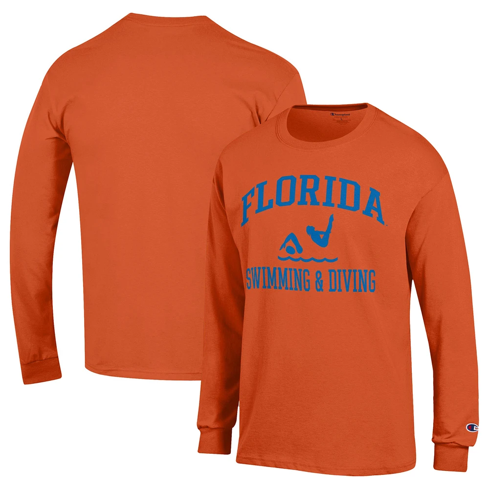 Men's Champion Florida Gators Icon Swim & Dive Long Sleeve T-Shirt
