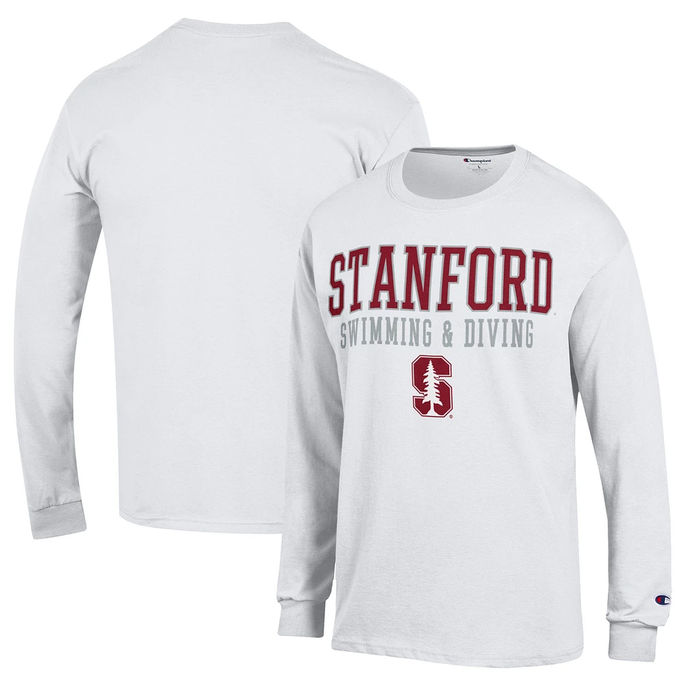 Men's Champion Stanford Cardinal Stacked Swim & Dive Long Sleeve T-Shirt