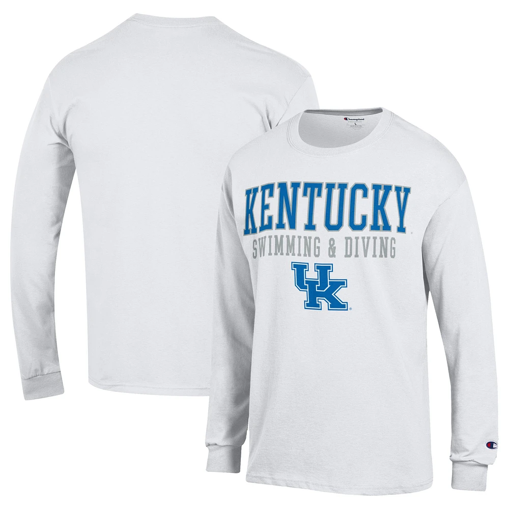 Men's Champion Kentucky Wildcats Stacked Swim & Dive Long Sleeve T-Shirt