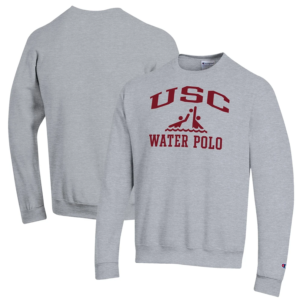 Men's Champion Gray USC Trojans Icon Water Polo Pullover Sweatshirt