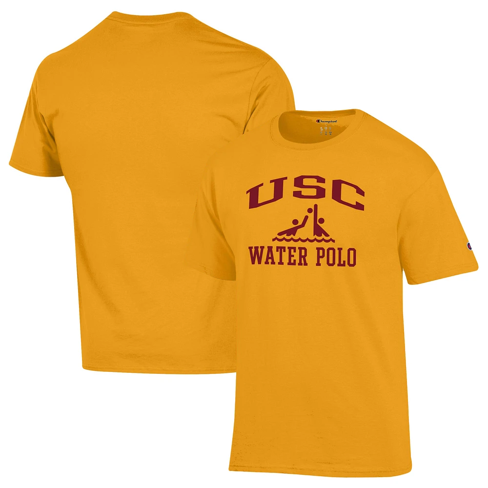 Men's Champion Gold USC Trojans Water Polo Icon T-Shirt