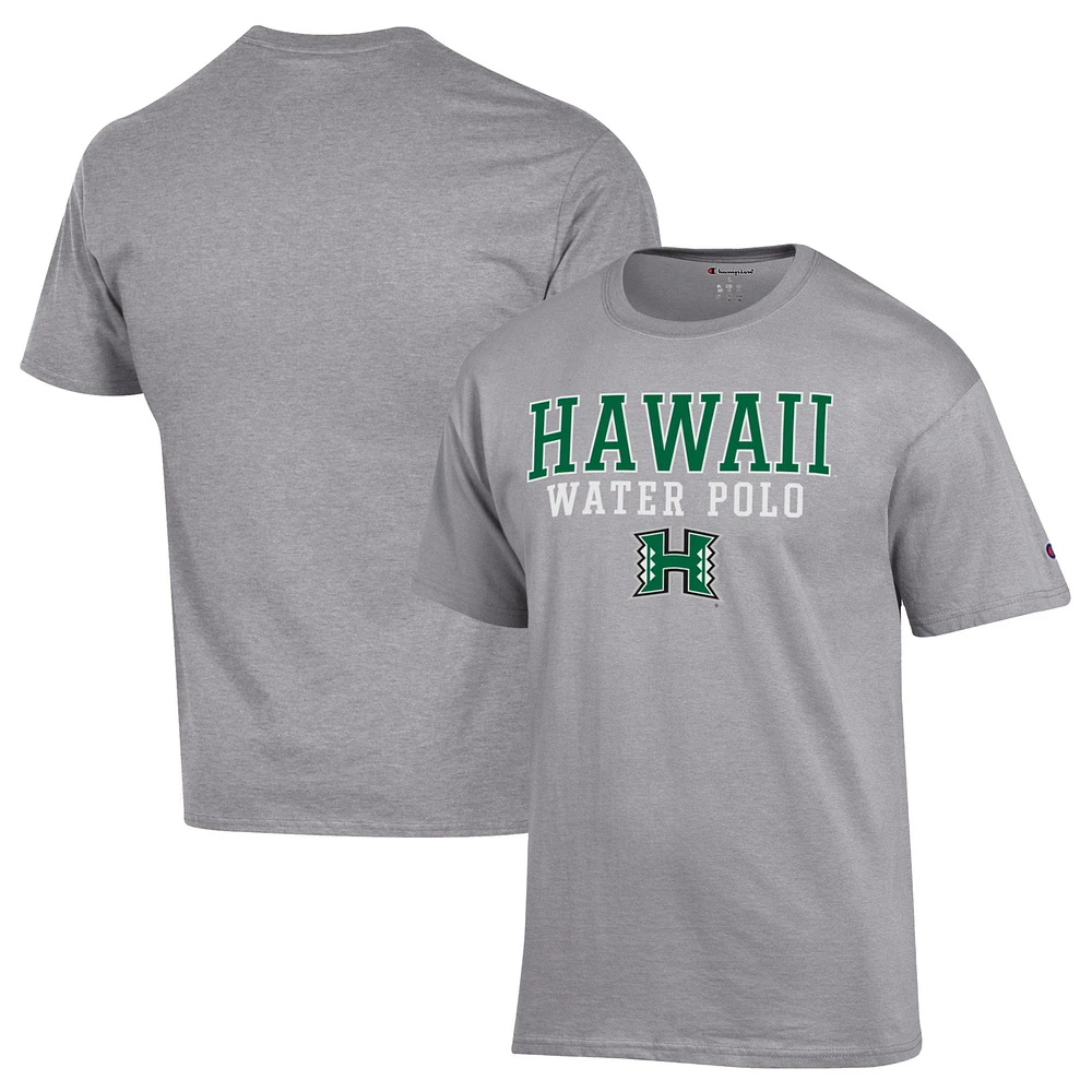 Men's Champion Hawaii Rainbow Warriors Stack Logo Water Polo T-Shirt