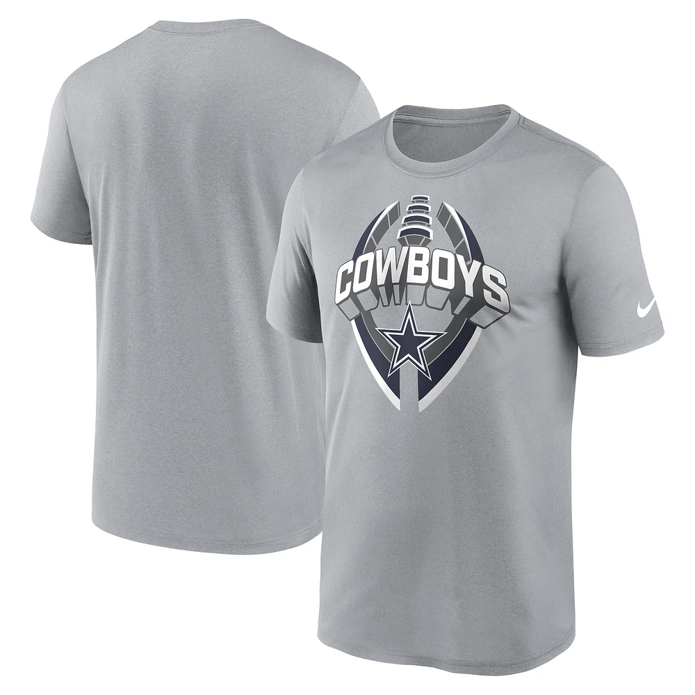 Men's Nike Gray Dallas Cowboys Legend Icon Performance T-Shirt