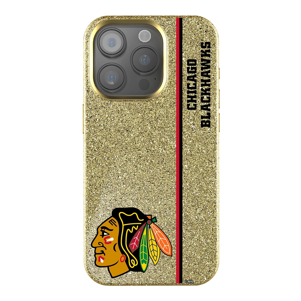 Keyscaper Gold Chicago Blackhawks Sidebar Bling iPhone Case