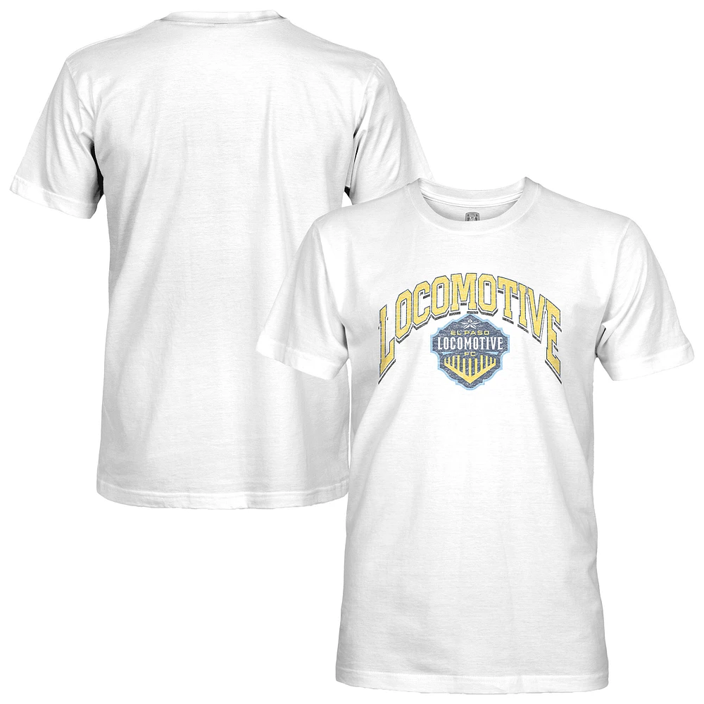 Men's 1863FC White El Paso Locomotive FC Retro Wordmark T-Shirt