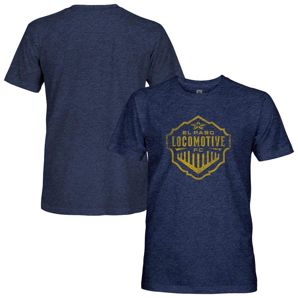 Men's 1863FC Navy El Paso Locomotive FC Mono Badge Vintage Tri-Blend T-Shirt