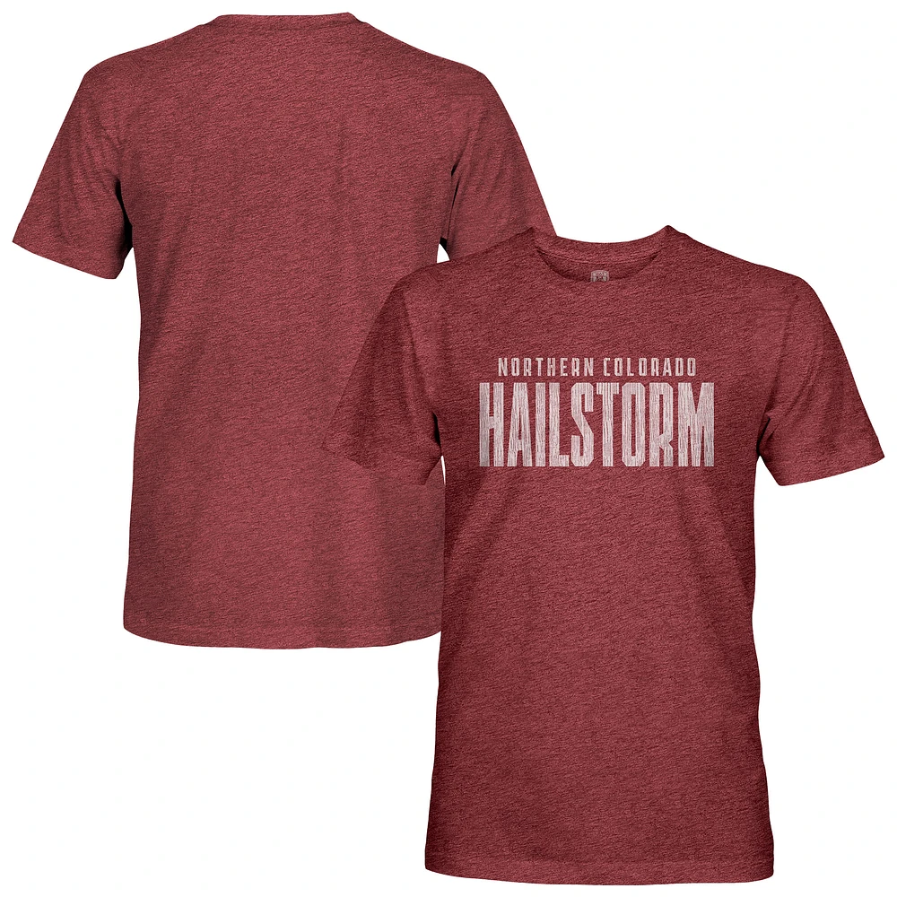 Men's 1863FC Maroon Northern Colorado Hailstorm FC Wordmark Vintage Tri-Blend T-Shirt